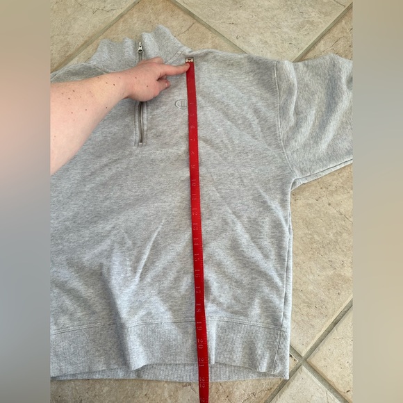 Grey Champion Oversized Three Quarter Zip Crew Neck - Picture 4 of 8